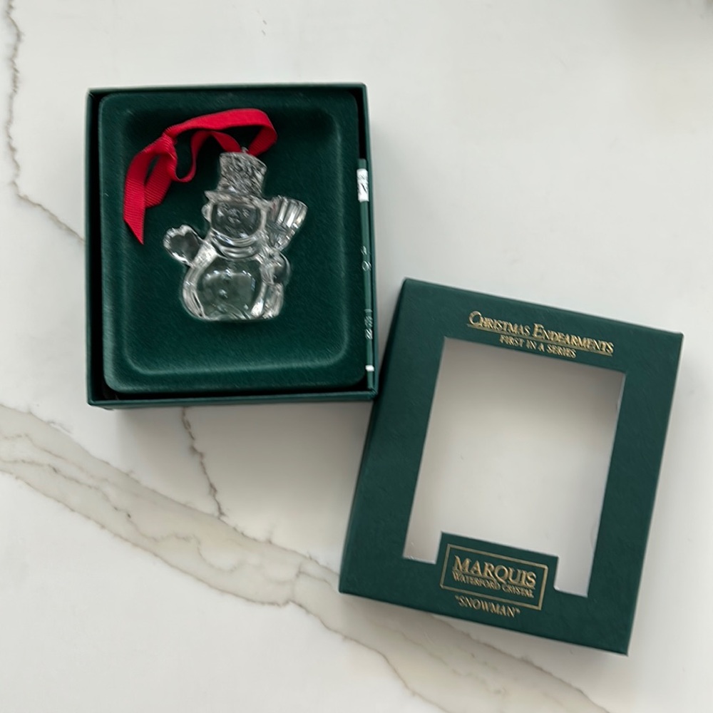 Marquis Waterford crystal snowman. Christmas Endearment series.
